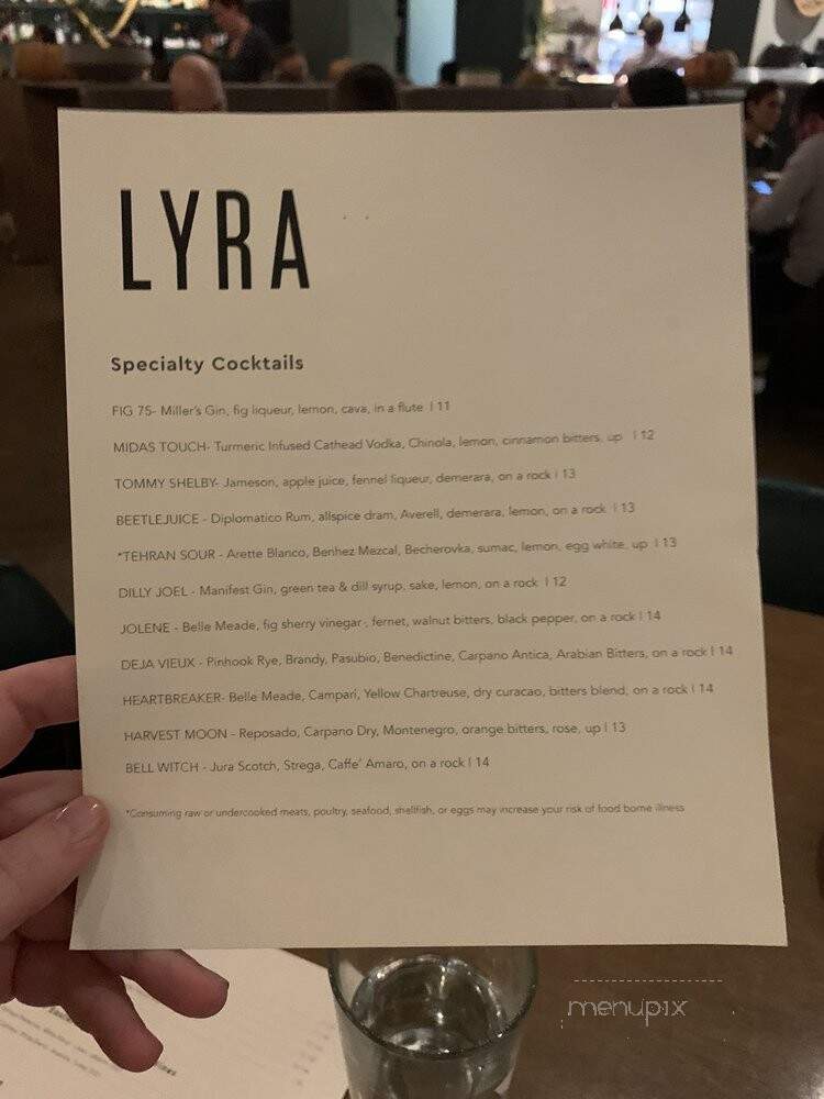Lyra - Nashville, TN menu_pic