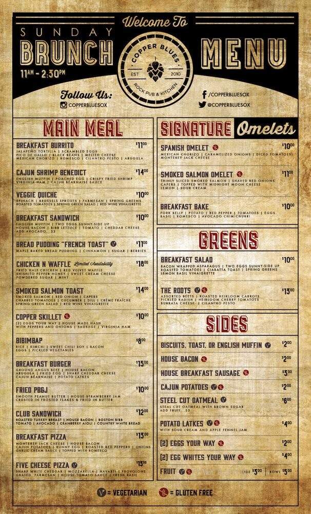 Copper Blues - Oxnard, CA menu_pic