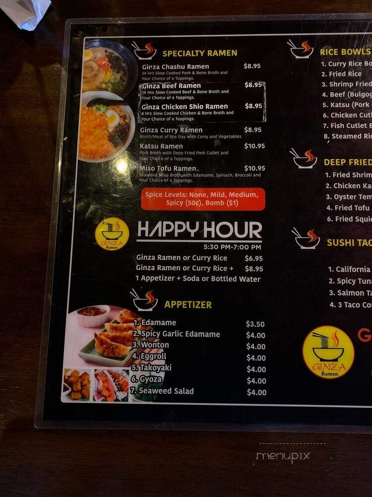Ginza Ramen - Los Angeles, CA menu_pic