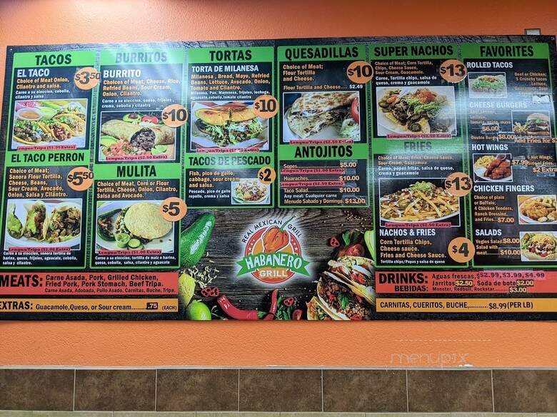 Habanero Grill - Las Vegas, NV menu_pic
