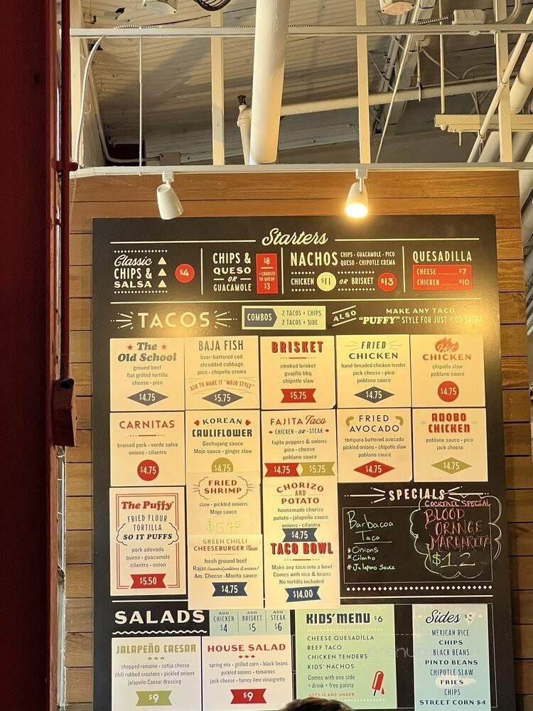 Mojo's Tacos - Franklin, TN menu_pic