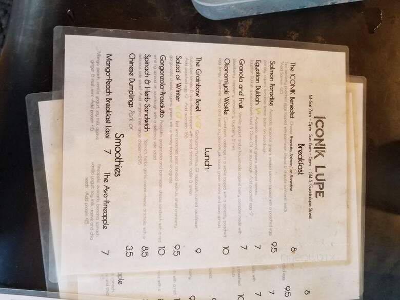 Iconik Coffee Roasters, Lupe - Santa Fe, NM menu_pic