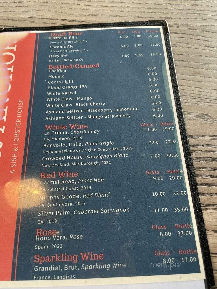 Hook & Anchor - Newport Beach, CA menu_pic