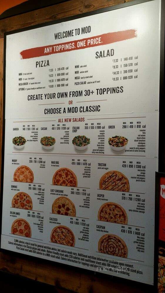 MOD Pizza - Indian Trail, NC menu_pic