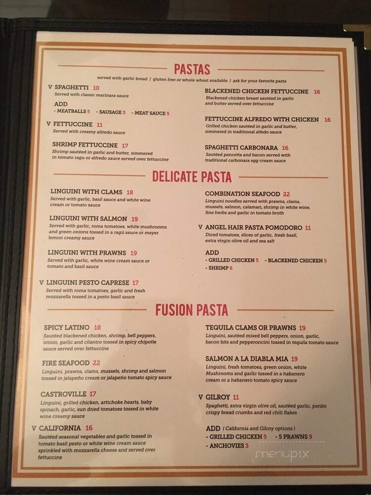 Pasta Mia - Salinas, CA menu_pic