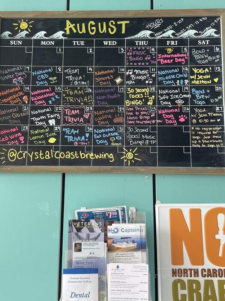 Crystal Coast Brewing - Atlantic Beach, NC menu_pic