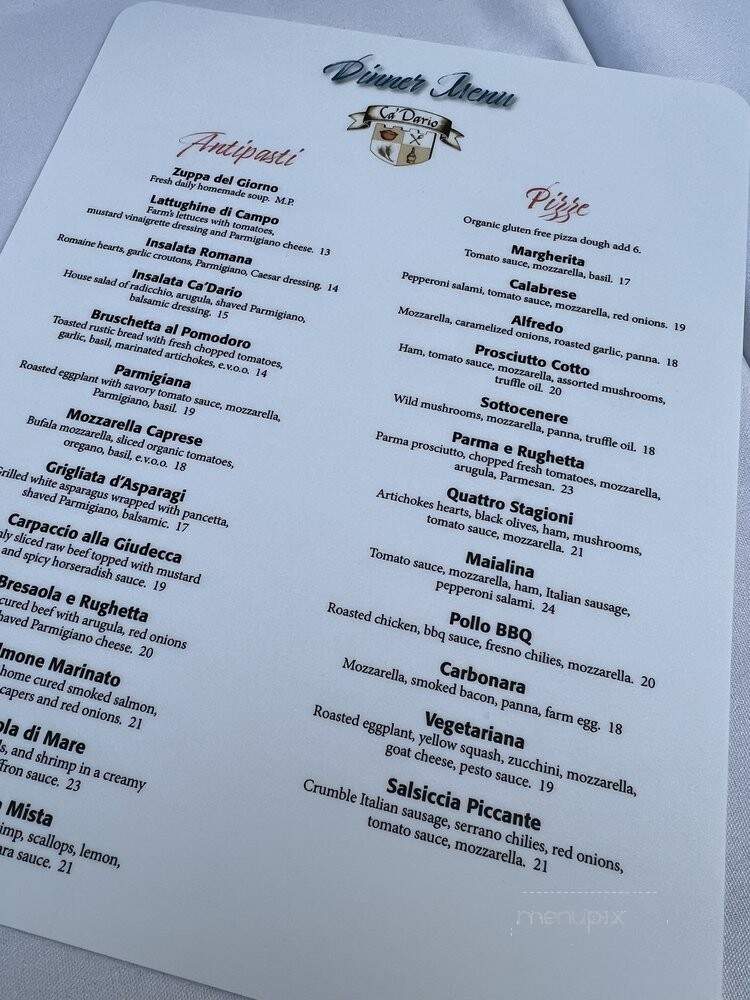 Ca' Dario Cucina Italiana - Goleta, CA menu_pic