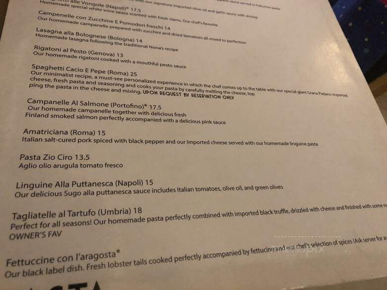 La Pasta Boutique - Miami, FL menu_pic