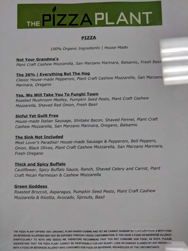 The Pizza Plant - Pasadena, CA menu_pic