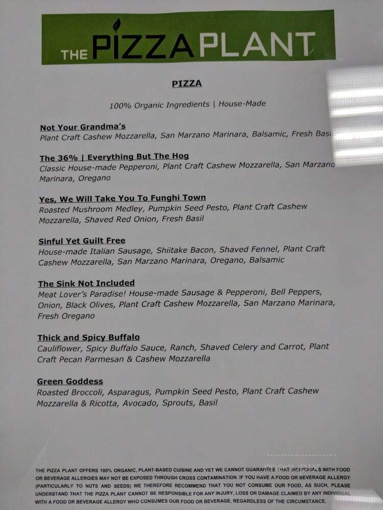 The Pizza Plant - Pasadena, CA menu_pic