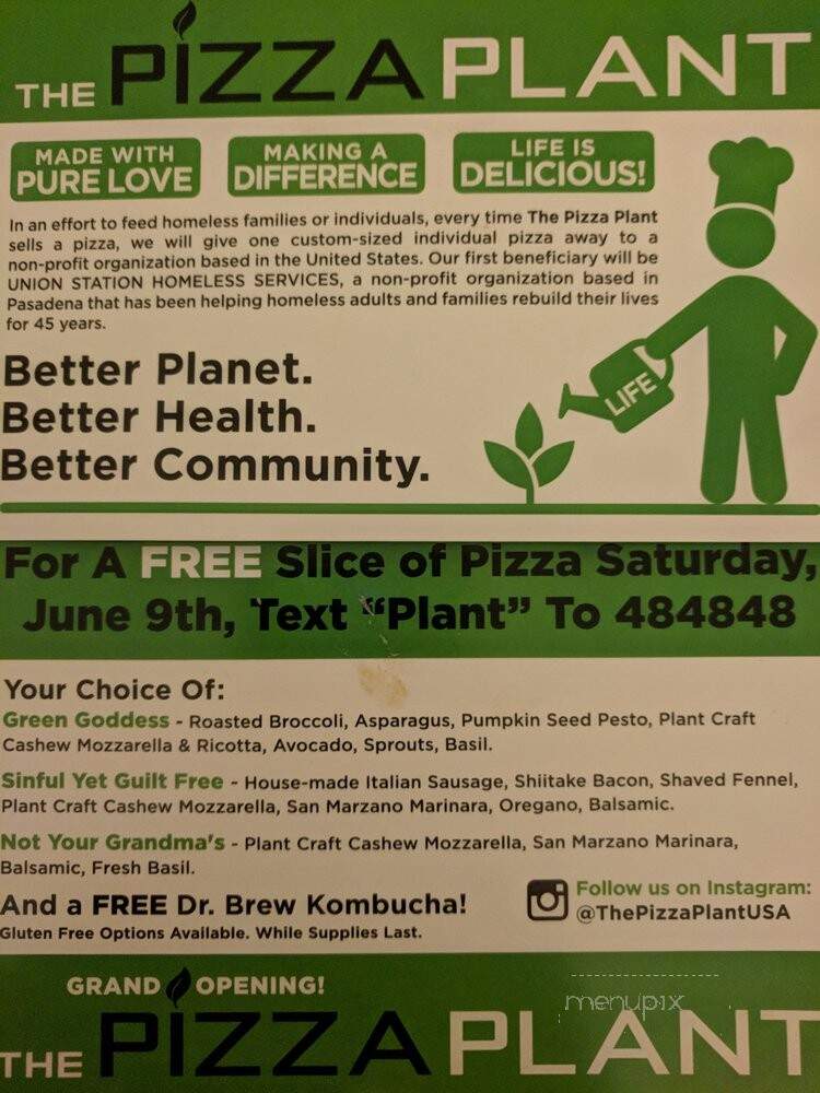 The Pizza Plant - Pasadena, CA menu_pic