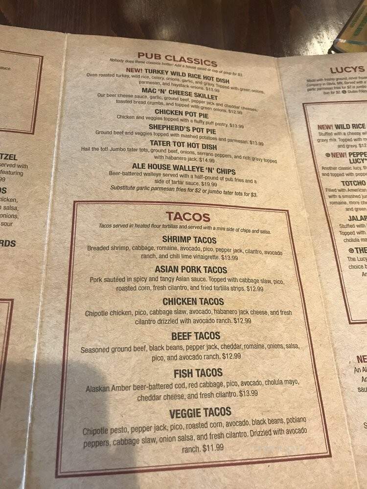 Crooked Pint Ale House - Waite Park, MN menu_pic