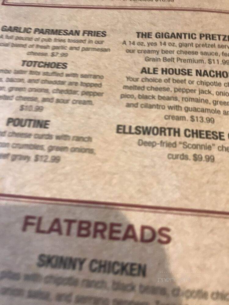 Crooked Pint Ale House - Waite Park, MN menu_pic