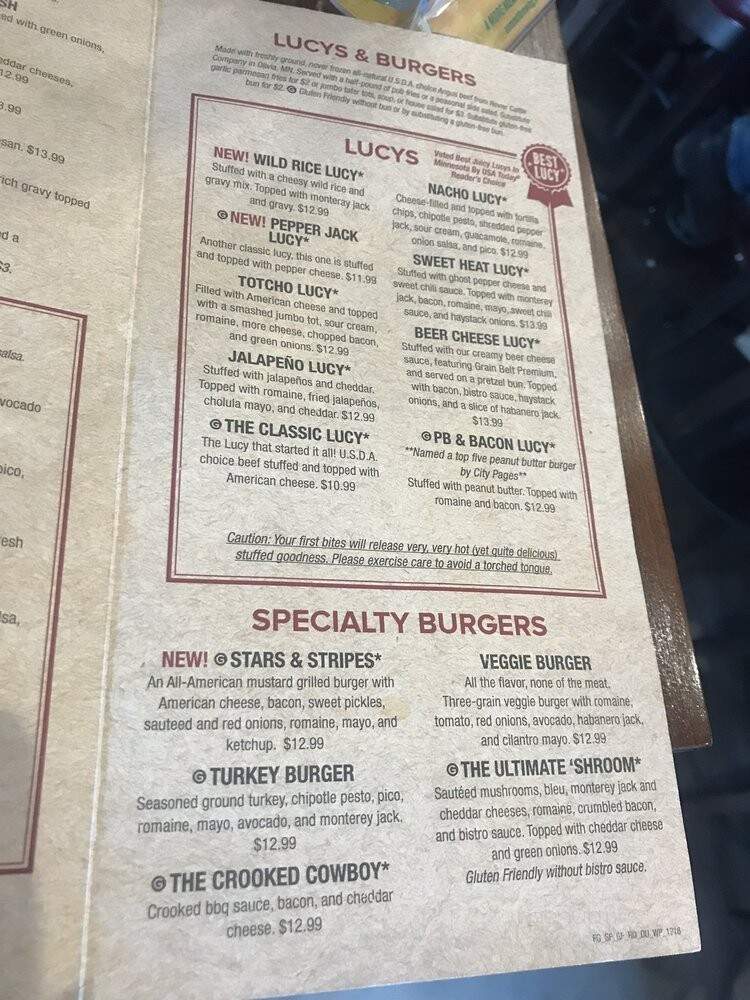 Crooked Pint Ale House - Waite Park, MN menu_pic