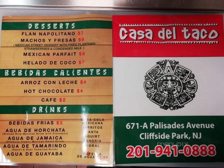 Casa del Taco - Cliffside Park, NJ menu_pic