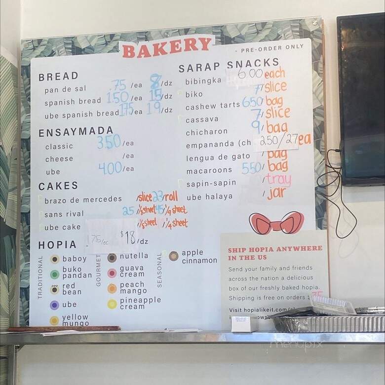 Hopia Like It - Los Angeles, CA menu_pic