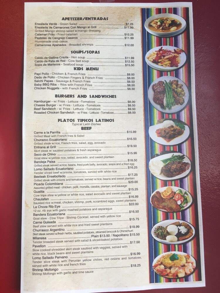 La Choza - Croydon, PA menu_pic