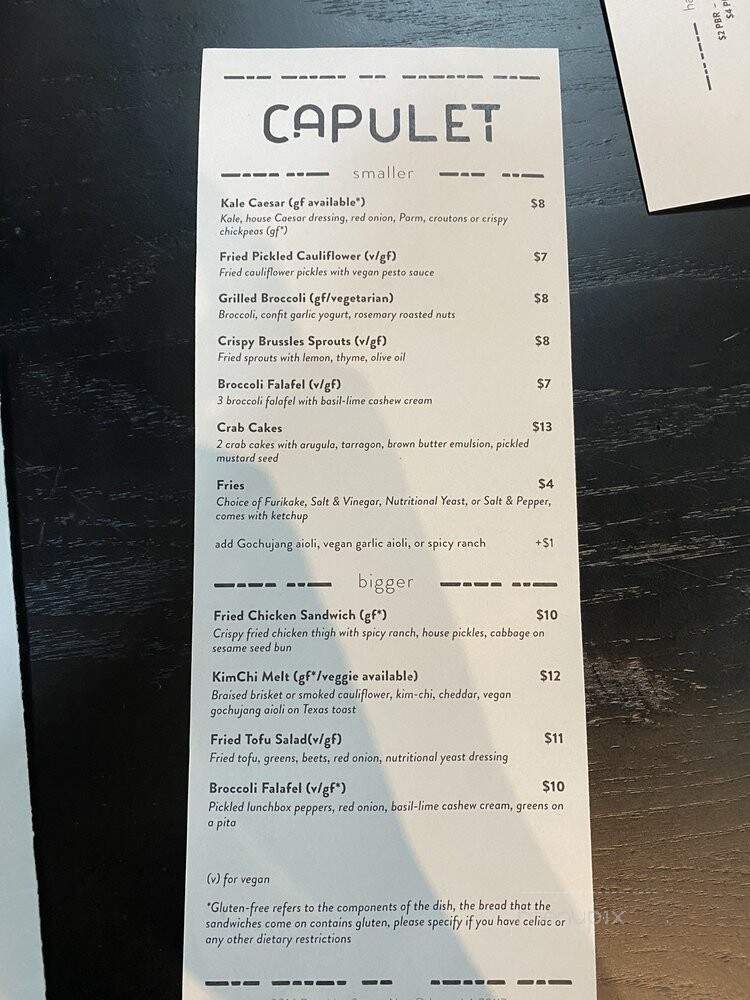 Capulet - New Orleans, LA menu_pic