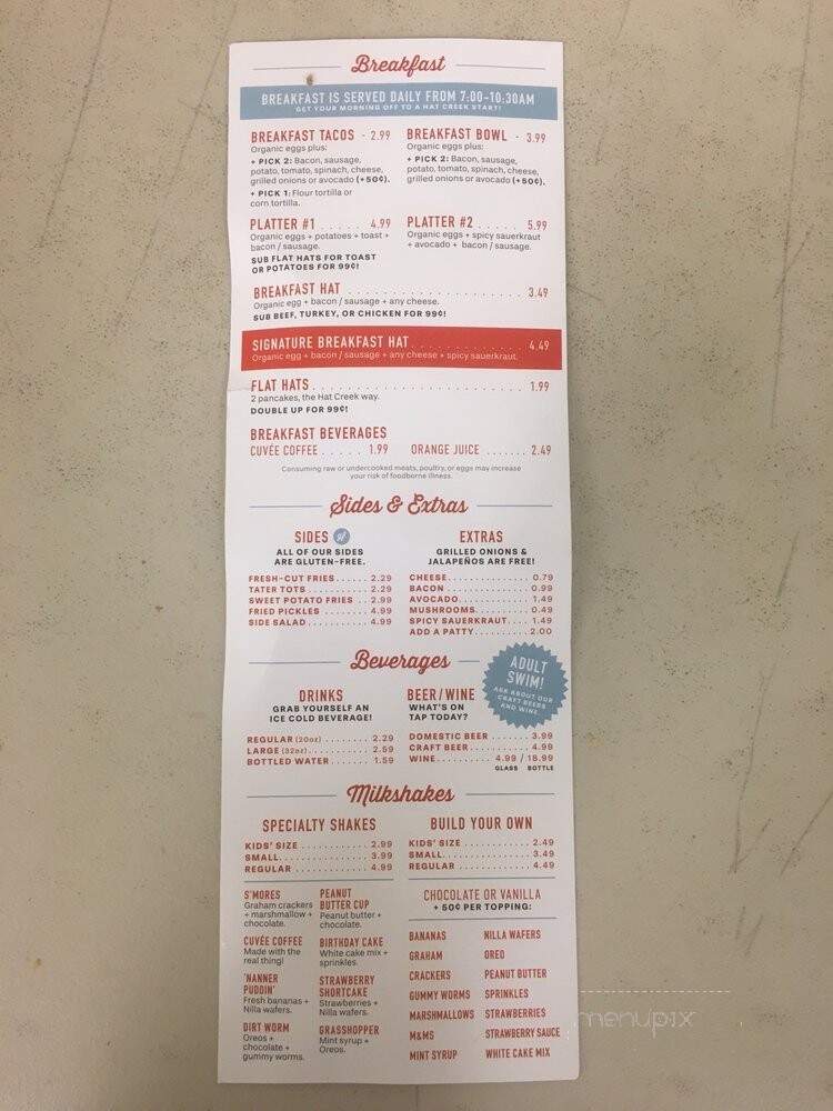 Hat Creek Burger Co. - San Marcos, TX menu_pic