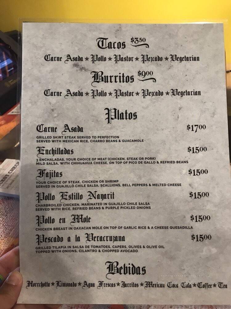 Calavera - Chicago, IL menu_pic