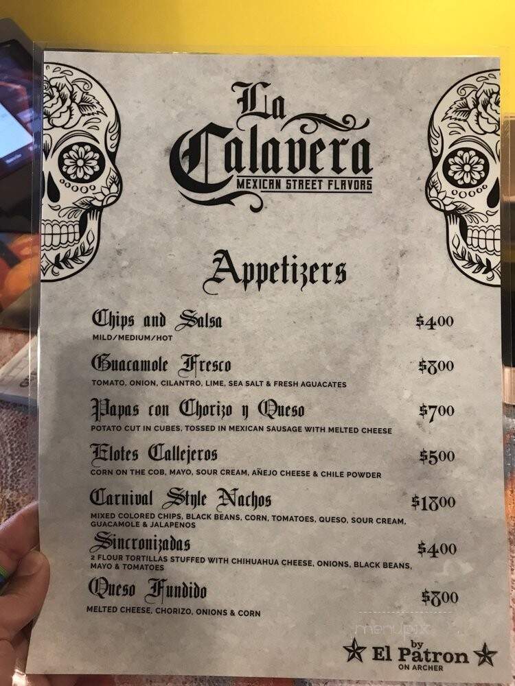 Calavera - Chicago, IL menu_pic