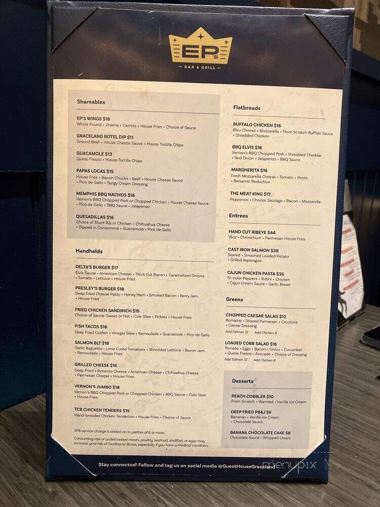 EP's Sport Bar - Memphis, TN menu_pic