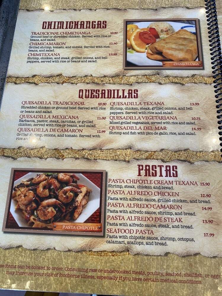 Tarascos - Greenville, SC menu_pic