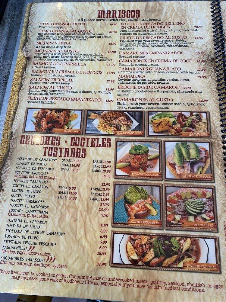 Tarascos - Greenville, SC menu_pic