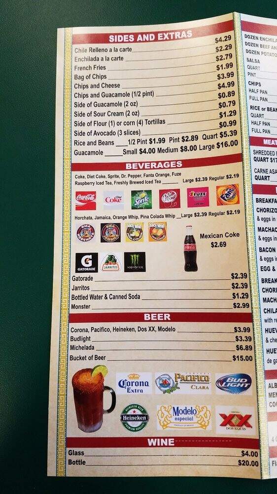 Si Como No! - Eastvale, CA menu_pic