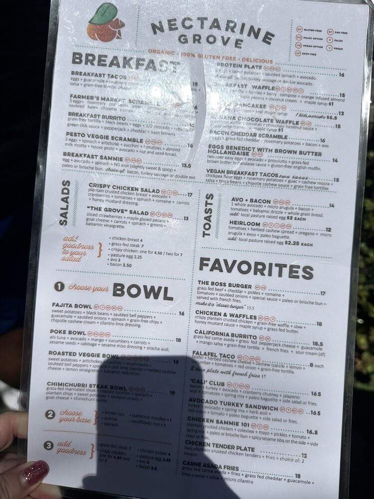 Nectarine Grove - Encinitas, CA menu_pic