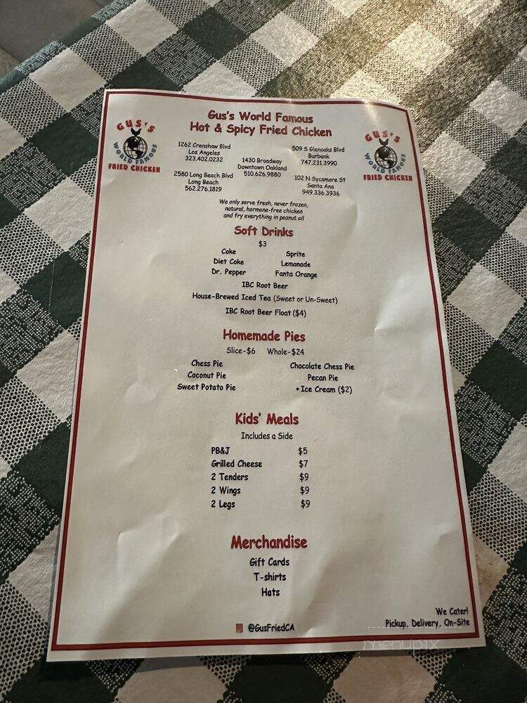 Gus's World Famous Fried Chicken - Long Beach, CA menu_pic