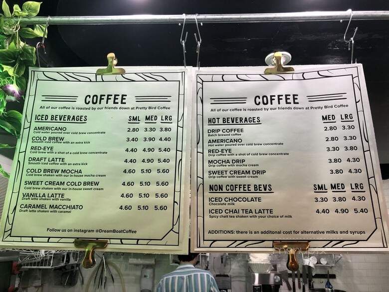 Dream Boat Coffee - St. Augustine, FL menu_pic
