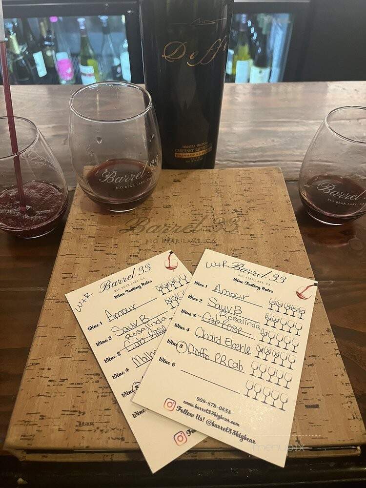 Barrel 33 - Big Bear Lake, CA menu_pic