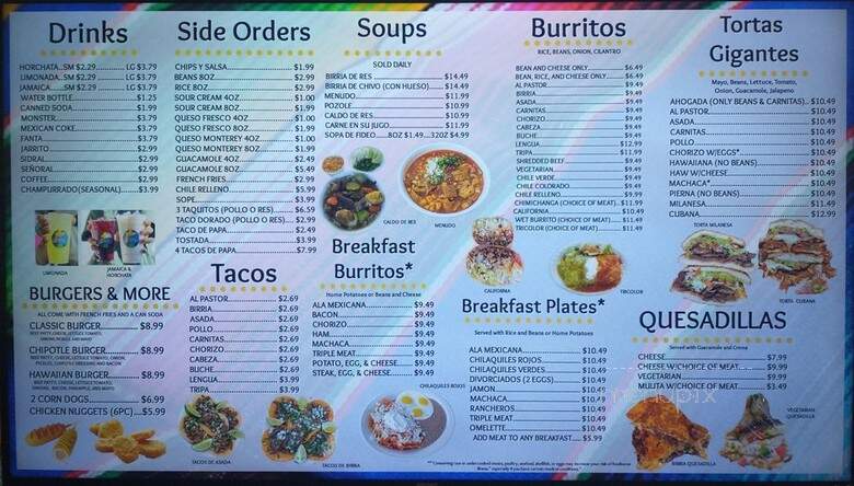 El Zarape Mexican Restaurant - Las Vegas, NV menu_pic