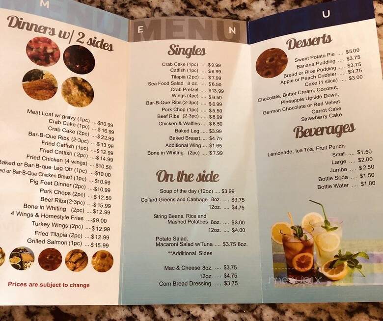 Thelma Jean's Southern Style Cooking - Baltimore, MD menu_pic