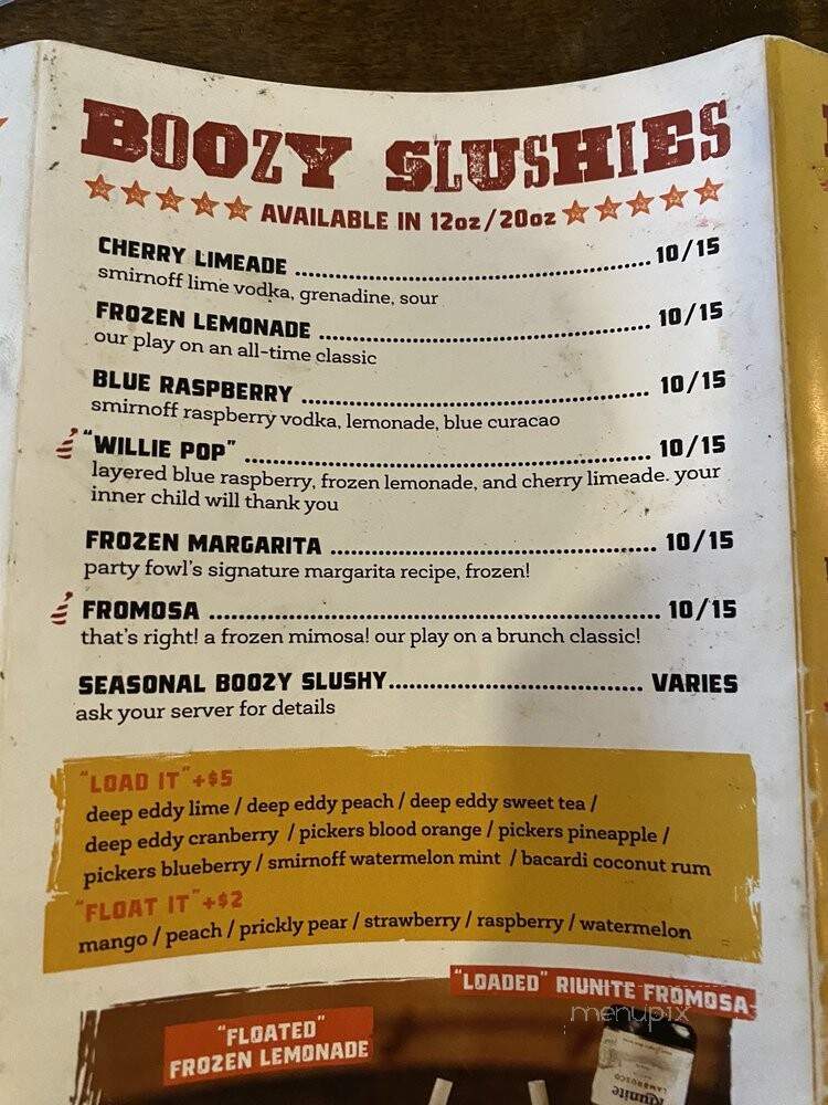 Party Fowl - Murfreesboro, TN menu_pic