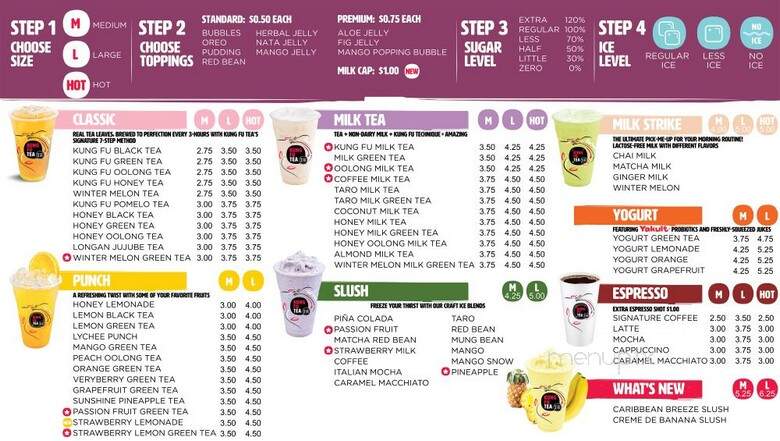 Kung Fu Tea - Germantown, MD menu_pic