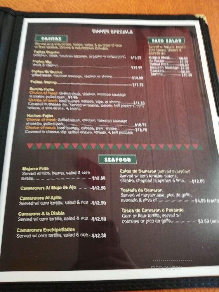 Mi Mexico - Springdale, WA menu_pic