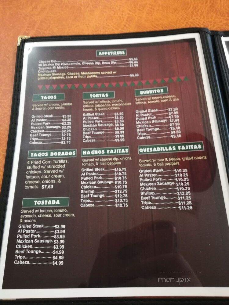 Mi Mexico - Springdale, WA menu_pic