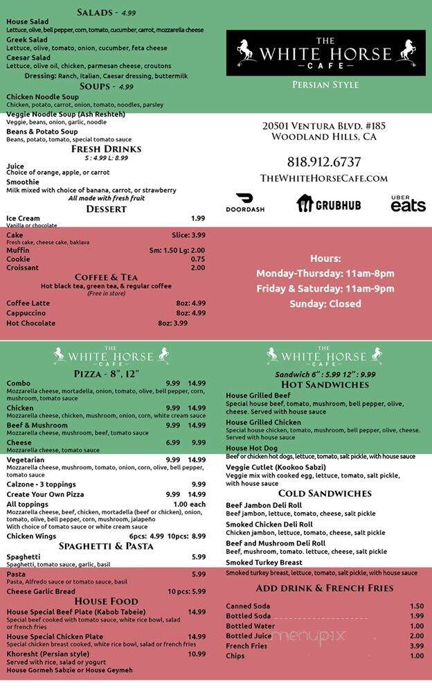 The White Horse Cafe - Los Angeles, CA menu_pic