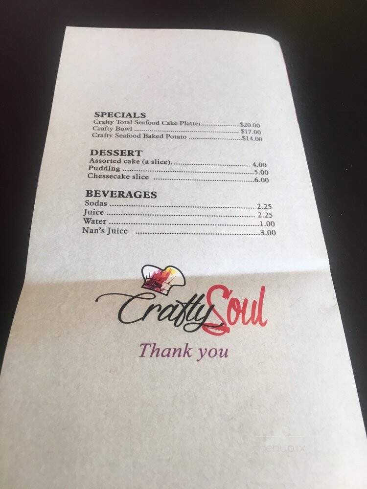 Crafty Soul - Philadelphia, PA menu_pic