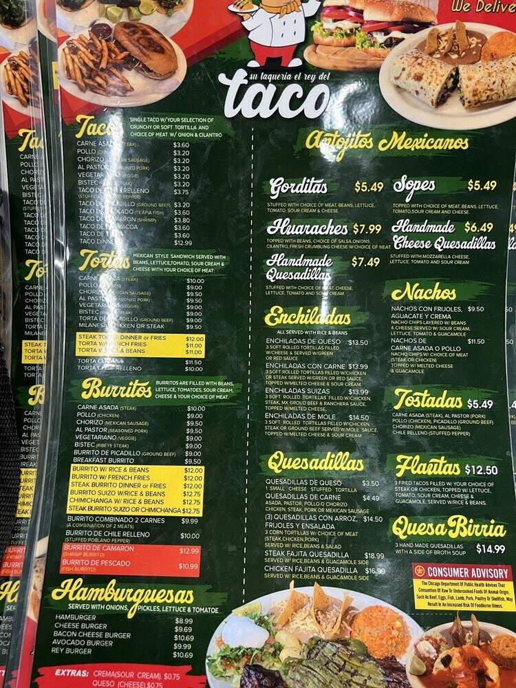 Su Taqueria El Rey Del Taco - Chicago, IL menu_pic