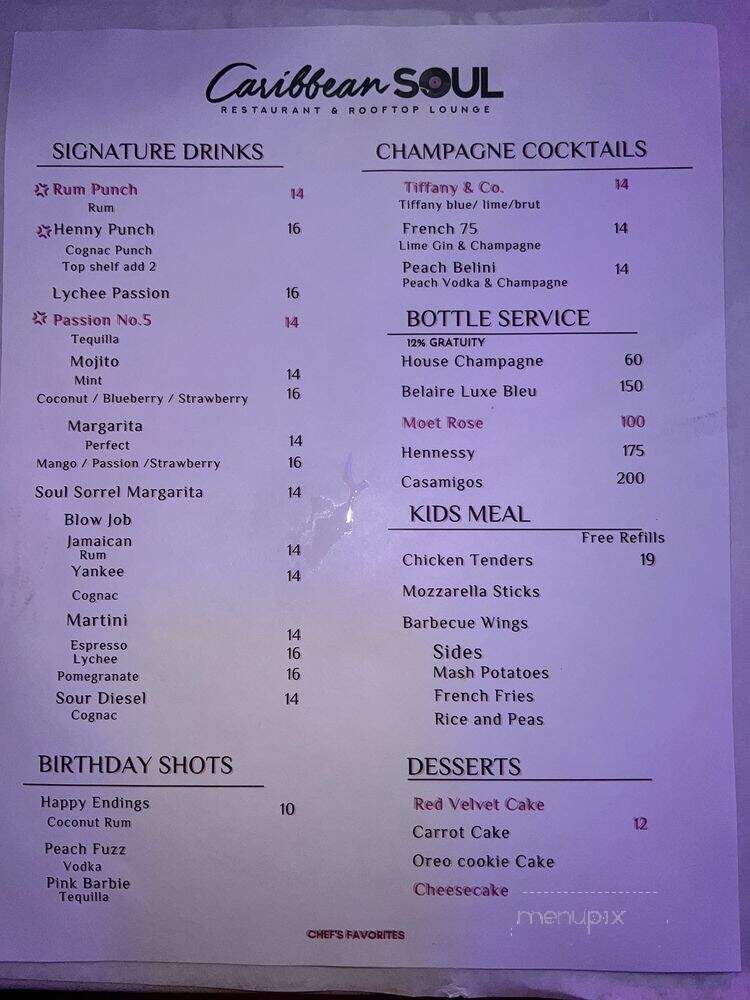 Caribbean Soul Rooftop Restaurant & Lounge - Rosedale, NY menu_pic