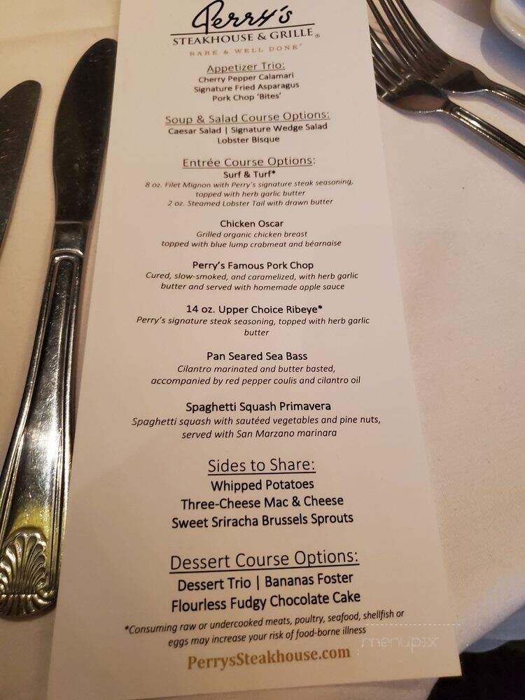Perry's Steakhouse & Grille - Grapevine, TX menu_pic