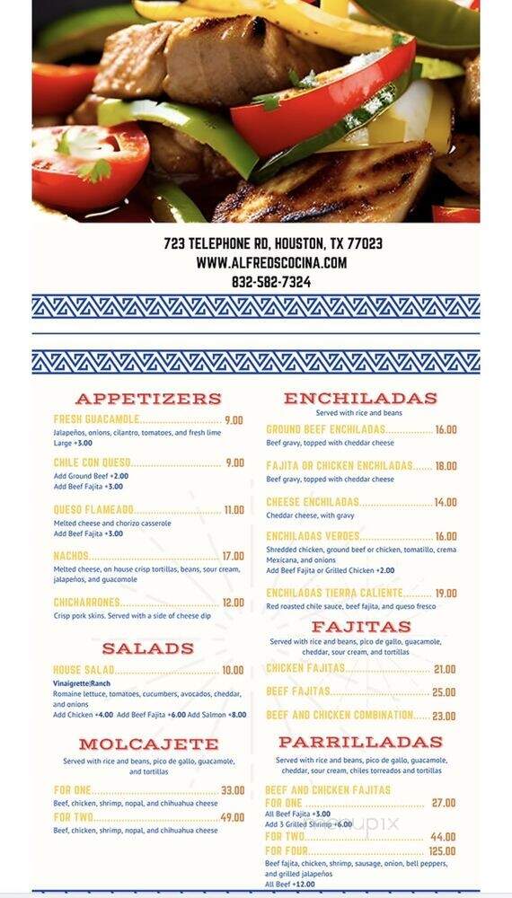 Alfred's Burger House - Houston, TX menu_pic