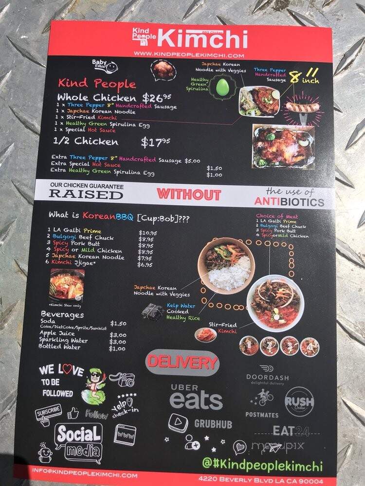 Kind People Kimchi - Los Angeles, CA menu_pic