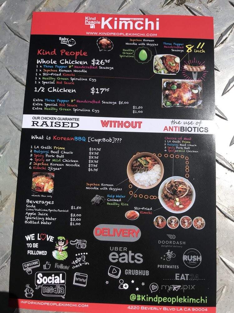 Kind People Kimchi - Los Angeles, CA menu_pic