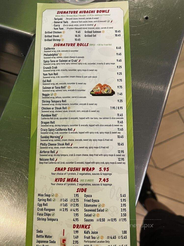 Fusabowl - Cincinnati, OH menu_pic