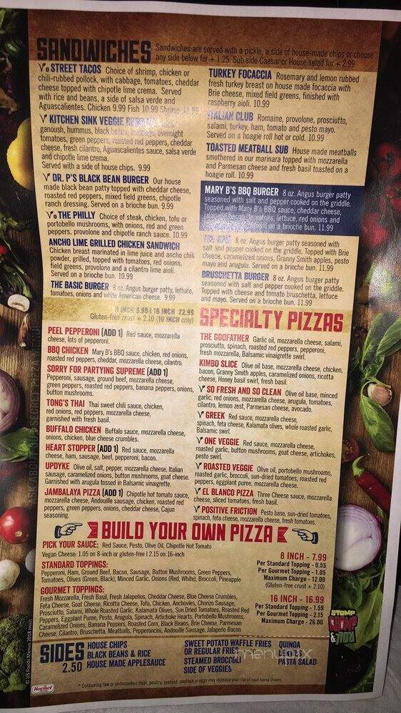 Pizza Peel & Tap Room - Matthews, NC menu_pic