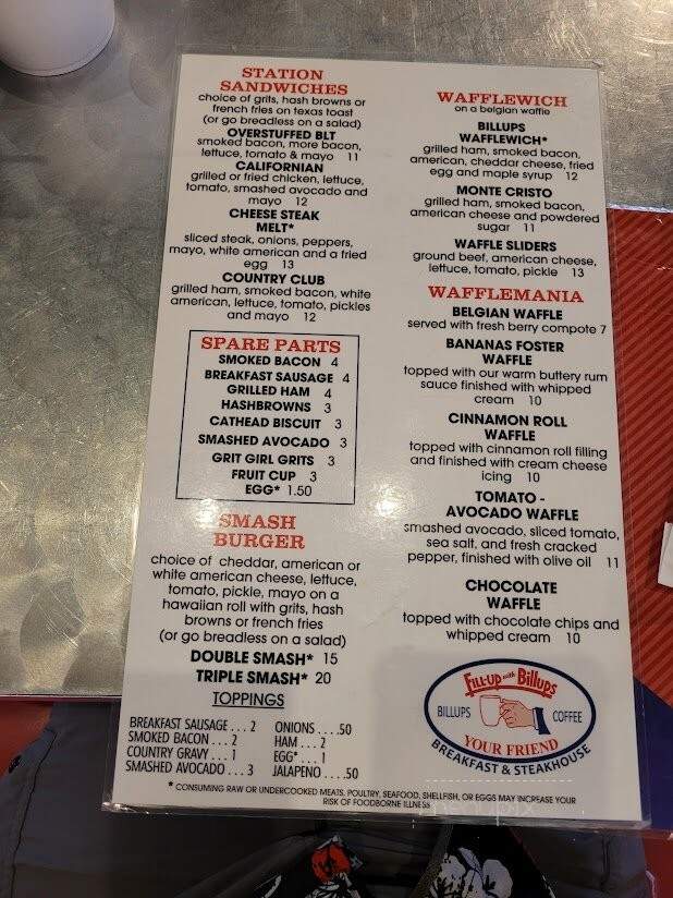 Fill-Up With Billups Biloxi - Biloxi, MS menu_pic